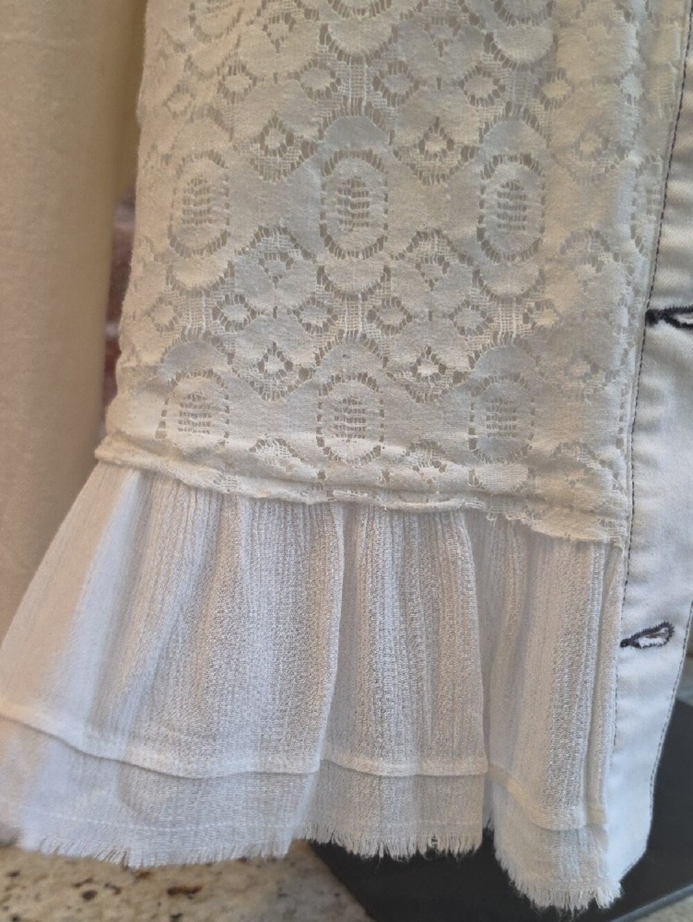 Scully Cream Lace Panel Jean Jacket - Picture 4 of 7